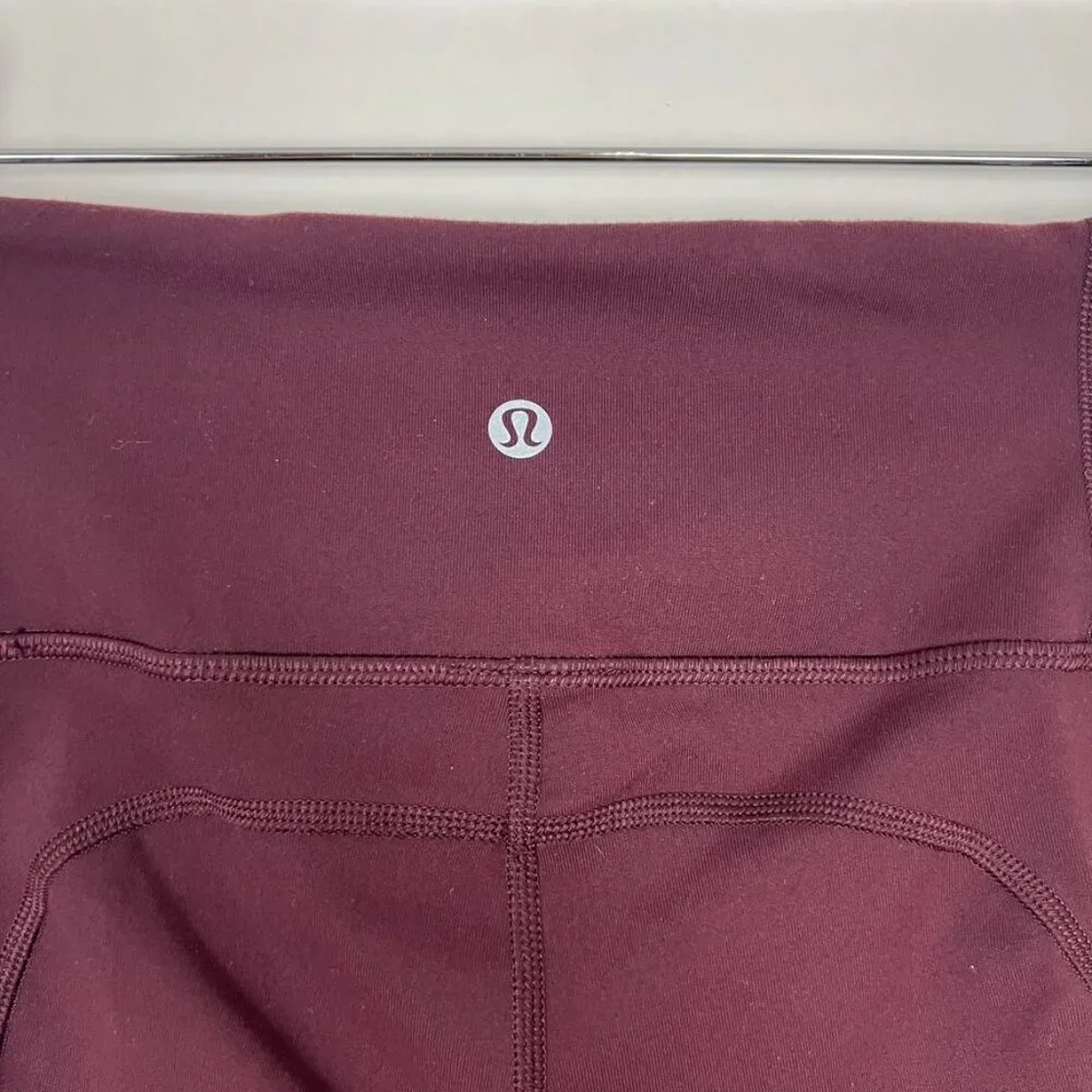 Lululemon Leggings Women's 6 Bordeaux Drama Gather & Crow Crop Slit Capri
